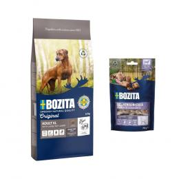 12 kg Bozita Original + 2 x 70 g Meaty Bites mit Hirsch & Ente gratis! - Adult XL mit Lamm - Weizenfrei