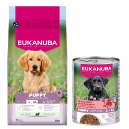 Angebot für 12 kg Eukanuba Premium Nutrition + 3 x 400 g passendes Nassfutter gratis! - Puppy Large & Giant Breed Lamm & Reis + Puppy Reich an Rind mit Kürbis - Kategorie Hundefutter & Zubehör / Hundefutter trocken / Eukanuba / -.  Lieferzeit: 1-2 Tage -  jetzt kaufen.