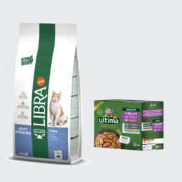 12 kg Libra Trockenfutter + 8 x 85 g Ultima Sterilized Nassfutter-Mix gratis! - Adult Sterilized Thunfisch