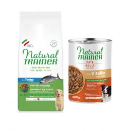 12 kg Natural Trainer + 2 x 400 g passendes Nassfutter gratis! - Adult Maxi mit Thunfisch + Pate Medium & Maxi Adult mit Kalbfleisch