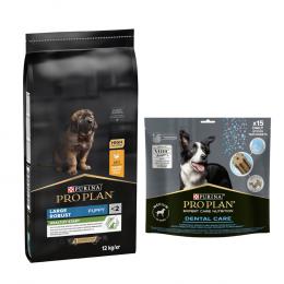 12 kg PURINA PRO PLAN Puppy + passender Snack gratis! - Large Robust Healthy Start + Dental Care Medium Dog 345 g