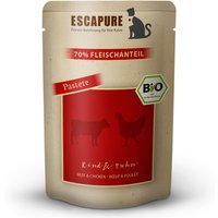 12 x 100 g | Escapure | Bio Rind & Huhn Pastete | Nassfutter | Katze