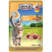 12 x 100 g | MACs | Ente & Shrimps Cat Pouch Pack | Nassfutter | Katze