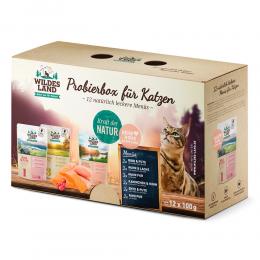 12 x 100 g | Wildes Land | Pouch Probierbox Classic Adult | Nassfutter | Katze