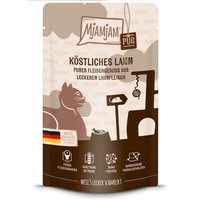 12 x 125 g | Mjamjam | Quetschies Köstliches Lamm Pur | Nassfutter | Katze