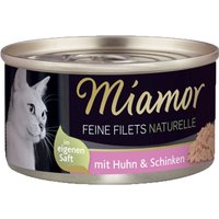 12 x 156 g | Miamor | Naturelle Huhn & Schinken Feine Filets | Nassfutter | Katze