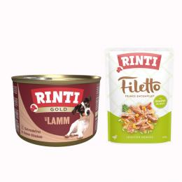12 x 185 g RINTI Gold + 100 g Filetto Pouch in Jelly mit Ente & Gemüse gratis! - Lammstückchen