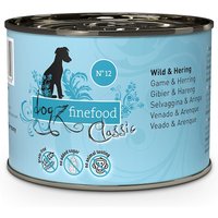12 x 200 g | dogz finefood | No.12 Wild & Hering Classic | Nassfutter | Hund