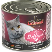 12 x 200 g | Leonardo | Geflügel pur Quality Selection | Nassfutter | Katze