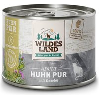 12 x 200 g | Wildes Land | Huhn mit Distelöl PUR Adult | Nassfutter | Katze