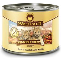 12 x 200 g | Wolfsblut | Wild Duck & Turkey - Truthahn & Ente Puppy | Nassfutter | Hund