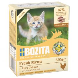 12 x 370 g Bozita Tetra Häppchen in Soße oder Gelee zum Sonderpreis! - Hühnchen für Kitten in Soße