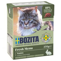 12 x 370 g Bozita Tetra Häppchen in Soße oder Gelee zum Sonderpreis! - Kaninchen in Gelee