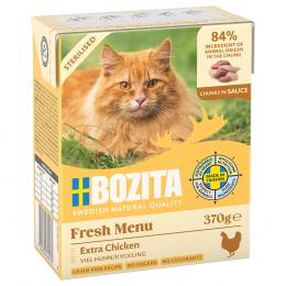 12 x 370 g Bozita Tetra Häppchen in Soße oder Gelee zum Sonderpreis! - Sterilised mit viel Huhn in Soße