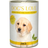 12 x 400 g | Dog’s Love | Geflügel mit Zucchini und Apfel Junior | Nassfutter | Hund