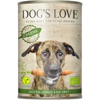 12 x 400 g | Dog’s Love | Greens Vegan mit Gemüse und Obst Bio | Ergänzung | Hund