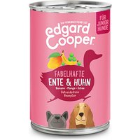 12 x 400 g | Edgard & Cooper | Fabelhafte Ente & Huhn Junior | Nassfutter | Hund
