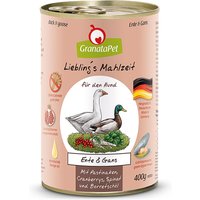 12 x 400 g | GranataPet | Ente & Gans Liebling's Mahlzeit | Nassfutter | Hund