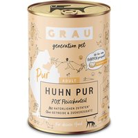 12 x 400 g | grau | Huhn Pur mit Leinöl Pur | Nassfutter | Hund