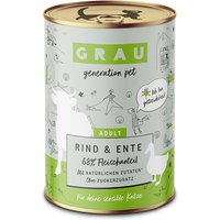 12 x 400 g | grau | Rind & Ente | Nassfutter | Katze