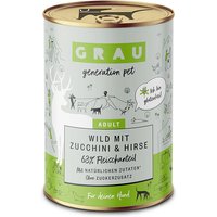12 x 400 g | grau | Wild mit Zucchini & Hirse Menü | Nassfutter | Hund