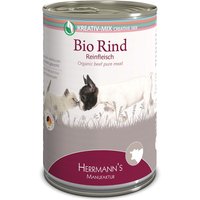 12 x 400 g | Herrmanns | Bio-Rind Reinfleisch  Kreativ-Mix | Nassfutter | Hund,Katze