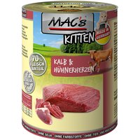 12 x 400 g | MACs | Kitten Kalb & Hühnerherzen Cat | Nassfutter | Katze