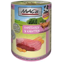 12 x 400 g | MACs | Kopffleisch & Karotten Dog | Nassfutter | Hund