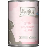 12 x 400 g | Mjamjam | Kitten saftiges Hühnchen mit Lachsöl Mahlzeit | Nassfutter | Katze
