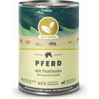 12 x 400 g | Natural | Pferd mit Pastinake, Karotte und Leinöl | Nassfutter | Hund