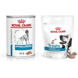 12 x 400 g Royal Canin Veterinary Canine + 3 x 230 g Snacks gratis! - Hypoallergenic Mousse