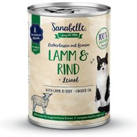 12 x 400 g | Sanabelle | Adult mit Lamm & Rind Leckerbissen | Nassfutter | Katze
