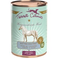 12 x 400 g | Terra Canis | Pferd mit Steckrübe, Fenchel und Salbei Getreidefrei | Nassfutter | Hund