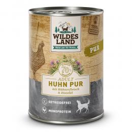 12 x 400 g | Wildes Land | Huhn mit Distelöl PUR Adult | Nassfutter | Hund