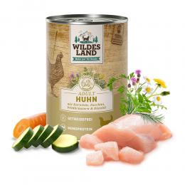 12 x 400 g | Wildes Land | Huhn mit Karotten, Zucchini, Wildkräutern und Distelöl Classic Adult | Nassfutter | Hund