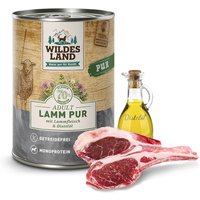 12 x 400 g | Wildes Land | Lamm mit Distelöl PUR Adult | Nassfutter | Hund