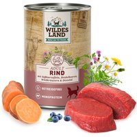 12 x 400 g | Wildes Land | Rind mit Süßkartoffeln, Heidelbeeren, Wildkräutern und Distelöl Classic Adult | Nassfutter | Hund