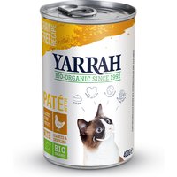12 x 400 g | Yarrah | Bio-Patè mit Huhn, Seetang & Spirulina | Nassfutter | Katze