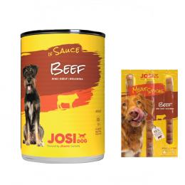 12 x 415 g JosiDog in Soße + 33 g Meat Sticks mit Rind gratis! - Rind