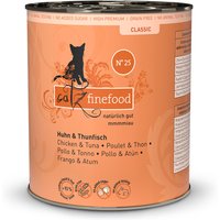 12 x 800 g | catz finefood | No.25 Huhn & Thunfisch Classic | Nassfutter | Katze