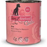 12 x 800 g | dogz finefood | No.2 Rind Classic | Nassfutter | Hund
