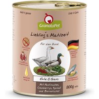 12 x 800 g | GranataPet | Ente & Gans Liebling's Mahlzeit | Nassfutter | Hund