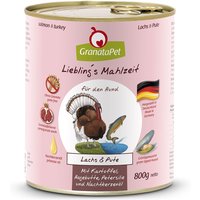 12 x 800 g | GranataPet | Lachs & Pute Liebling's Mahlzeit | Nassfutter | Hund