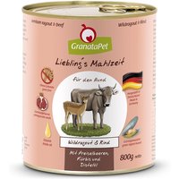 12 x 800 g | GranataPet | Wildragout & Rind Liebling's Mahlzeit | Nassfutter | Hund