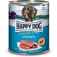 12 x 800 g | Happy Dog | Sweden Sensible Pure | Nassfutter | Hund