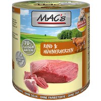 12 x 800 g | MACs | Rind & Hühnerherzen Cat | Nassfutter | Katze