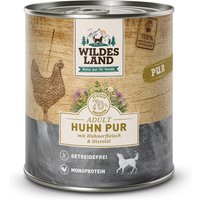 12 x 800 g | Wildes Land | Huhn mit Distelöl PUR Adult | Nassfutter | Hund