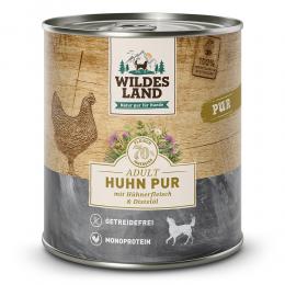 12 x 800 g | Wildes Land | Huhn mit Distelöl PUR Adult | Nassfutter | Hund