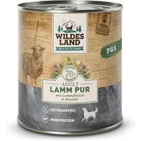 12 x 800 g | Wildes Land | Lamm mit Distelöl PUR Adult | Nassfutter | Hund