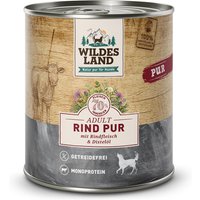 12 x 800 g | Wildes Land | Rind mit Distelöl PUR Adult | Nassfutter | Hund